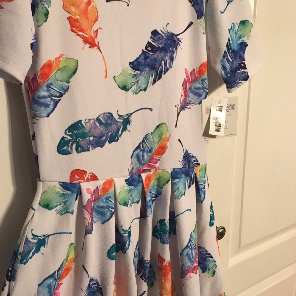NWT Watercolor Feather Lularoe Amelia Small